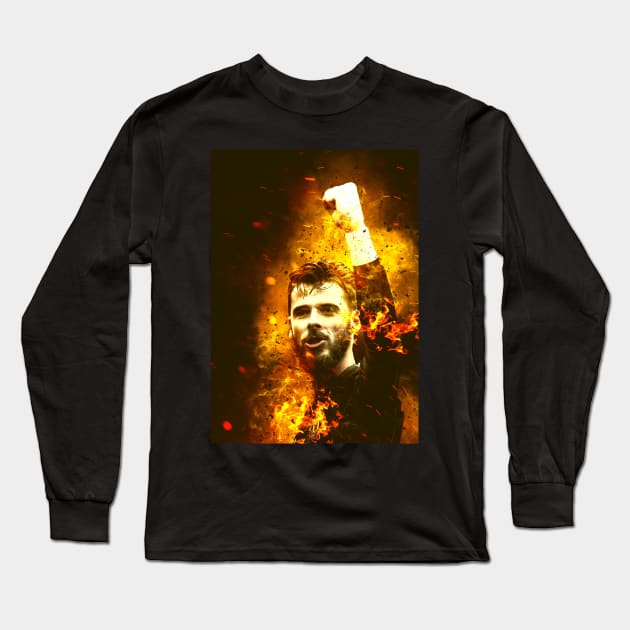 De gea fire effect Long Sleeve T-Shirt by Danwpap2